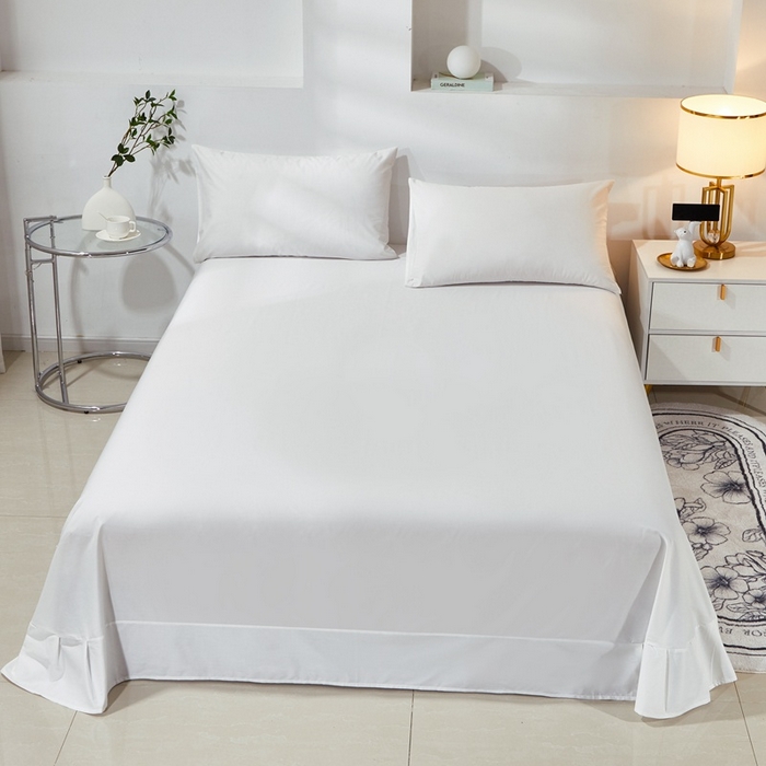 91家纺网 家纺一手货源 找家纺 晶缦家纺 2026新款喷气A类全棉13376纯棉斜纹纯色多规格四件套 沐朗-本白