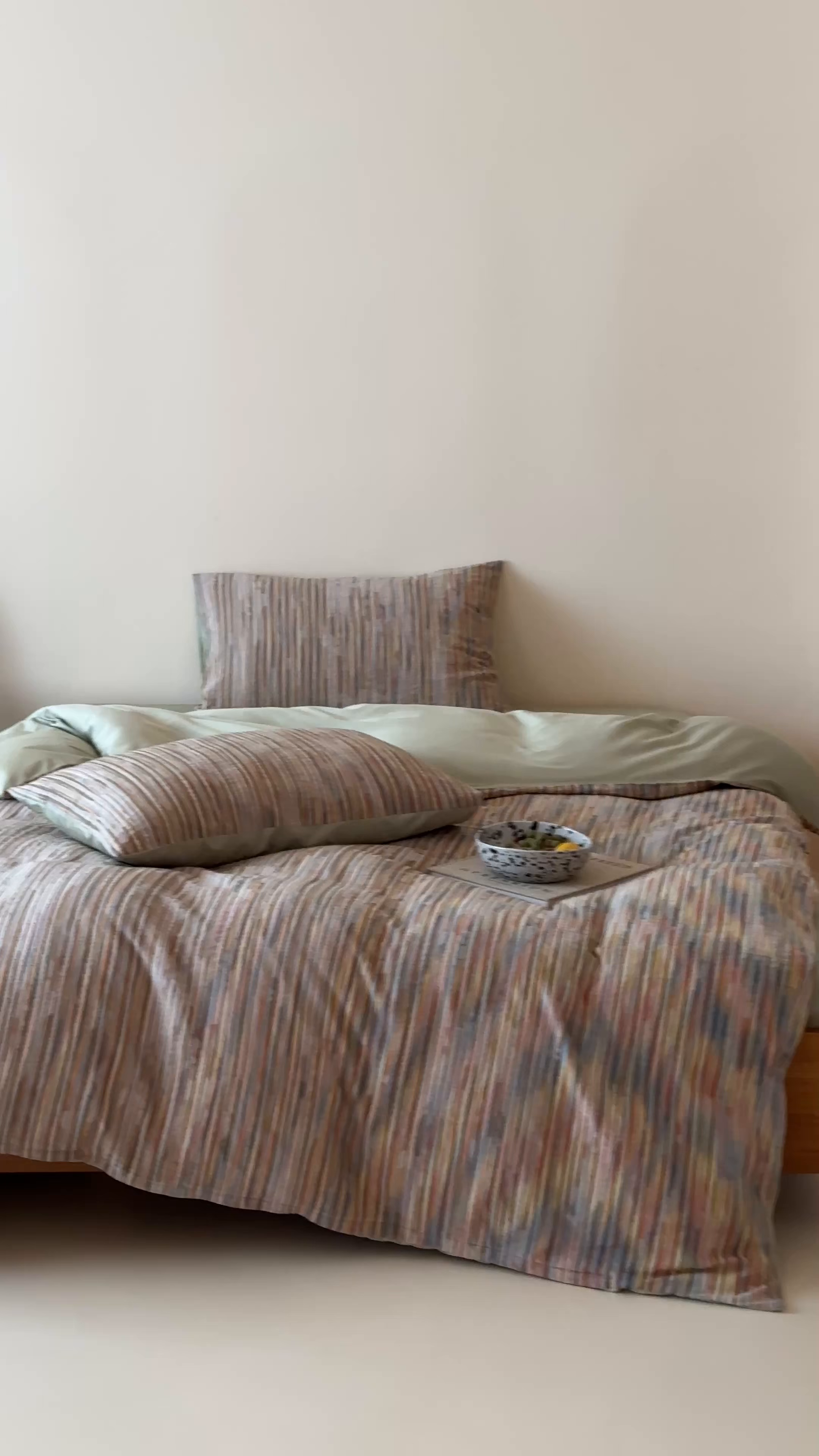 91家纺网 家纺一手货源 找家纺 （总）云上 2026新款全棉纯棉色纺混段染条四件套-暮光