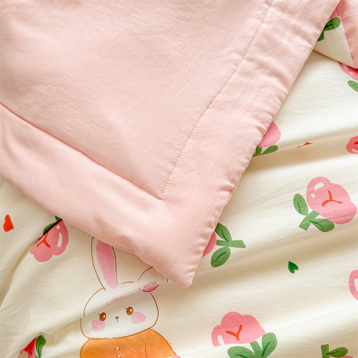 91家纺网 家纺一手货源 找家纺 晓时候 2026新款小清新印花夏被夏凉被空调被新疆棉花被被子被芯 曼塔玫瑰