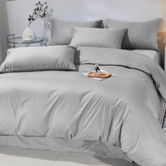 91家纺网 家纺一手货源 找家纺 晶缦家纺 2026新款喷气A类全棉13376纯棉斜纹纯色多规格四件套 沐朗-典雅灰