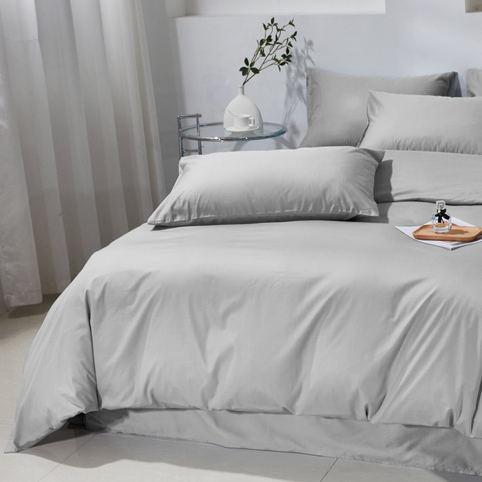 91家纺网 家纺一手货源 找家纺 晶缦家纺 2026新款喷气A类全棉13376纯棉斜纹纯色多规格四件套 沐朗-典雅灰