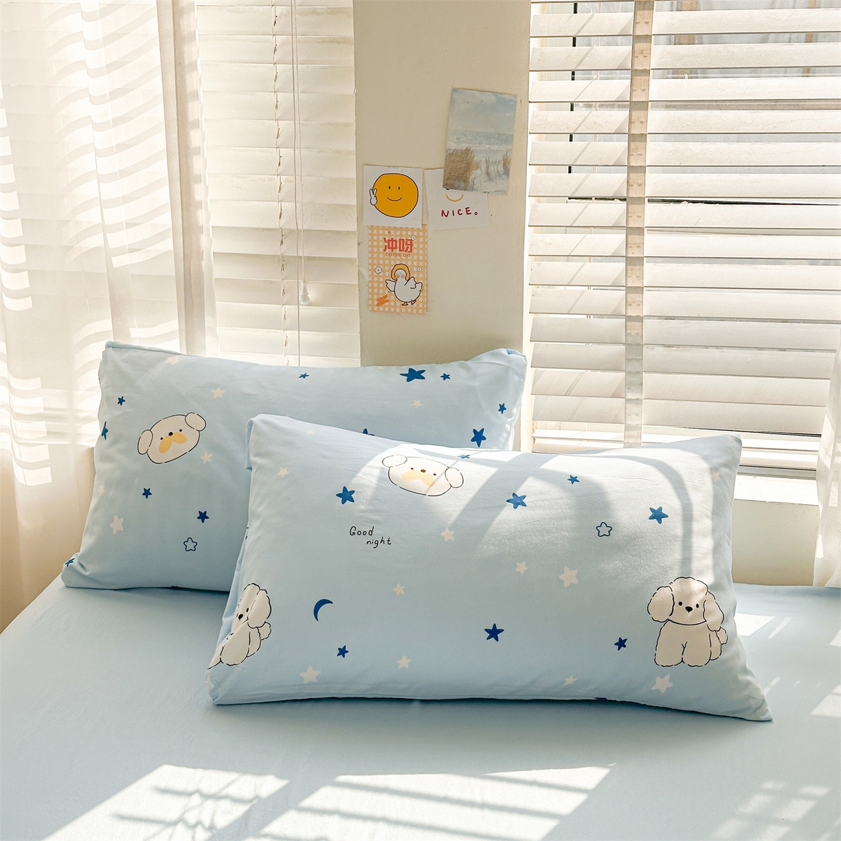 91家纺网 家纺一手货源 找家纺 晓时候 2026新款小清新印花夏被夏凉被空调被新疆棉花被被子被芯 泡芙狗