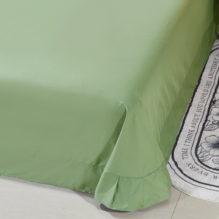 91家纺网 家纺一手货源 找家纺 晶缦家纺 2026新款喷气A类全棉13376纯棉斜纹纯色多规格四件套 沐朗-抹茶绿