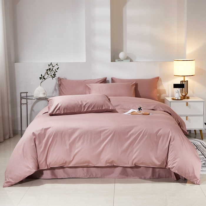 91家纺网 家纺一手货源 找家纺 晶缦家纺 2026新款喷气A类全棉13376纯棉斜纹纯色多规格四件套 沐朗-奶咖