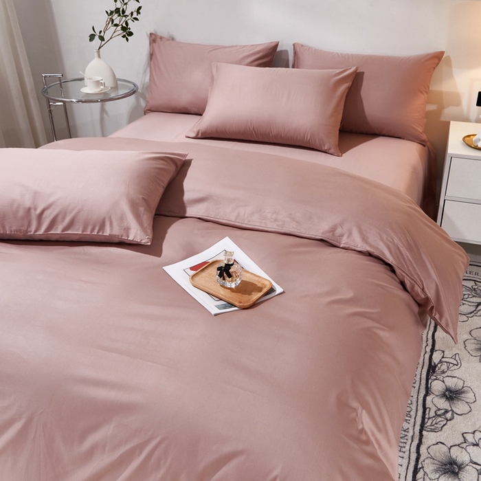 91家纺网 家纺一手货源 找家纺 晶缦家纺 2026新款喷气A类全棉13376纯棉斜纹纯色多规格四件套 沐朗-奶咖