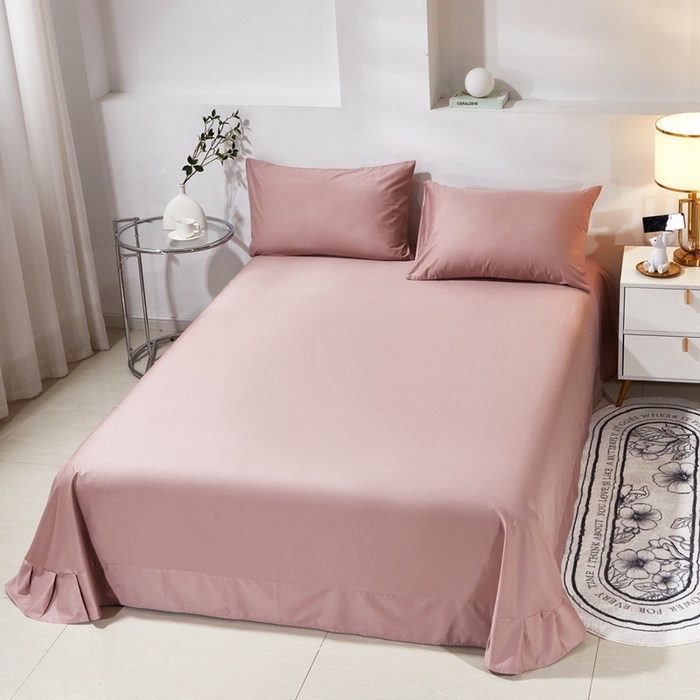 91家纺网 家纺一手货源 找家纺 晶缦家纺 2026新款喷气A类全棉13376纯棉斜纹纯色多规格四件套 沐朗-奶咖