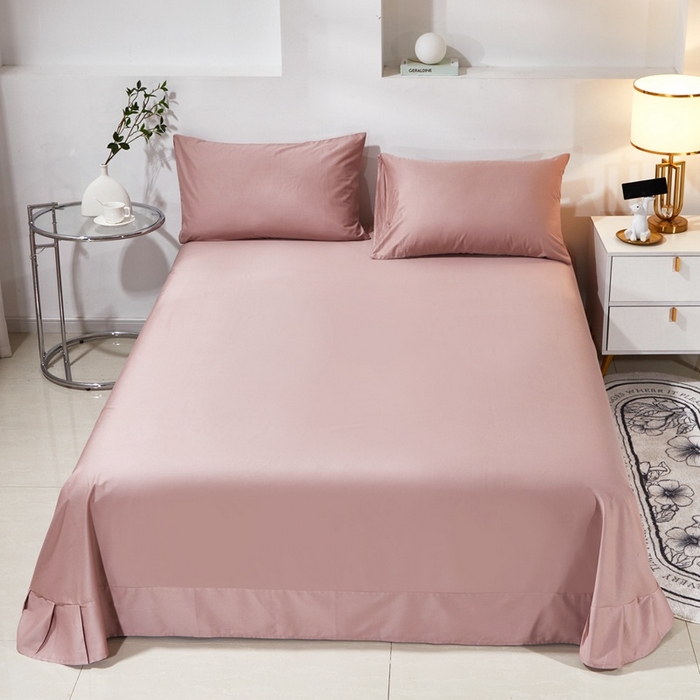 91家纺网 家纺一手货源 找家纺 晶缦家纺 2026新款喷气A类全棉13376纯棉斜纹纯色多规格四件套 沐朗-奶咖