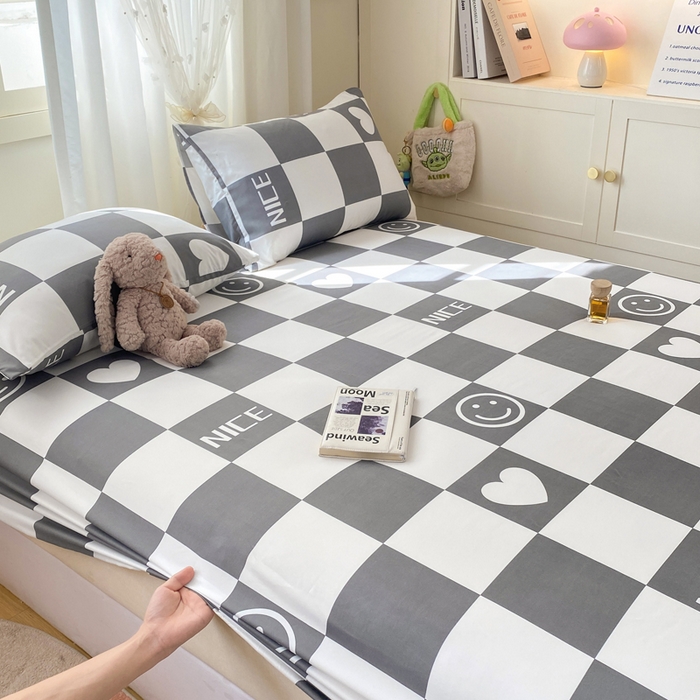 91家纺网 家纺一手货源 找家纺 朵朵家纺 2025新款超柔水洗棉云感印花单床笠床垫保护套床笠（床垫保护套可定制尺寸 ）-场景二 简单时尚