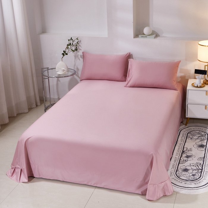 91家纺网 家纺一手货源 找家纺 晶缦家纺 2026新款喷气A类全棉13376纯棉斜纹纯色多规格四件套 沐朗-脏脏粉