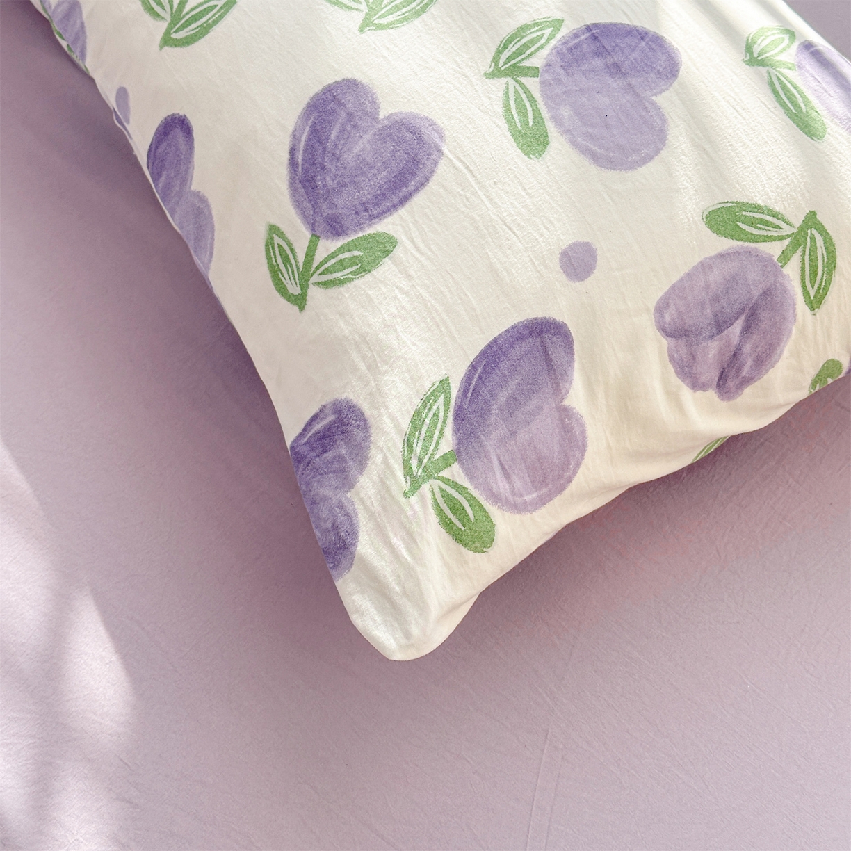 91家纺网 家纺一手货源 找家纺 晓时候 2026新款小清新印花夏被夏凉被空调被新疆棉花被被子被芯 郁金香紫