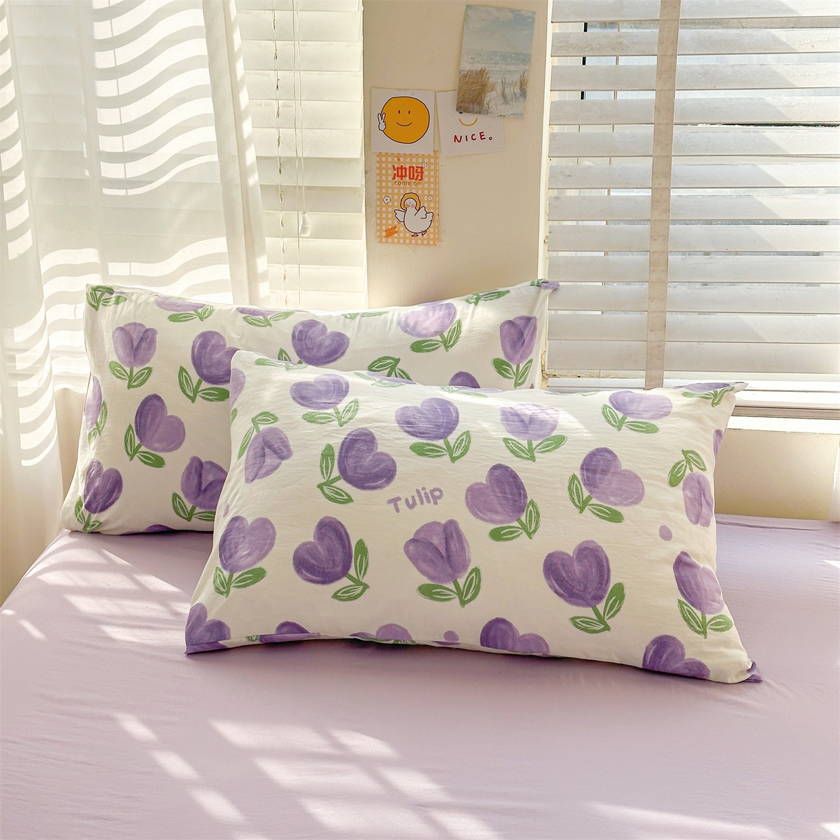 91家纺网 家纺一手货源 找家纺 晓时候 2026新款小清新印花夏被夏凉被空调被新疆棉花被被子被芯 郁金香紫