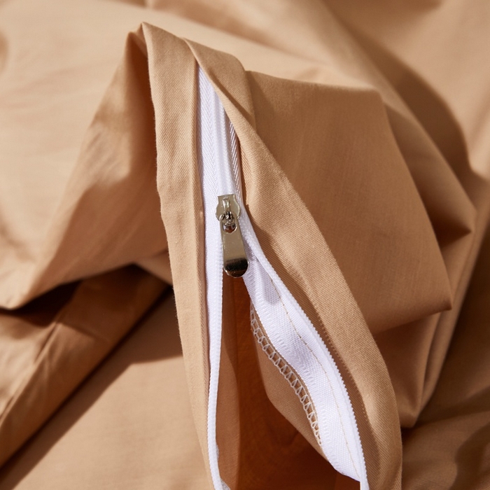 91家纺网 家纺一手货源 找家纺 晶缦家纺 2026新款喷气A类全棉13376纯棉斜纹纯色单被套单品被套被套单件 沐朗-卡其