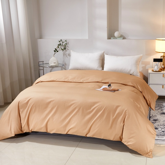 91家纺网 家纺一手货源 找家纺 晶缦家纺 2026新款喷气A类全棉13376纯棉斜纹纯色单被套单品被套被套单件 沐朗-卡其