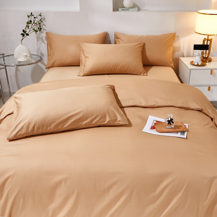 91家纺网 家纺一手货源 找家纺 晶缦家纺 2026新款喷气A类全棉13376纯棉斜纹纯色单被套单品被套被套单件 沐朗-卡其