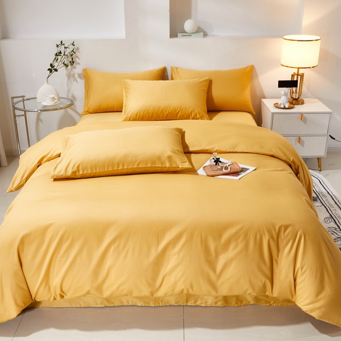 91家纺网 家纺一手货源 找家纺 晶缦家纺 2026新款喷气A类全棉13376纯棉斜纹纯色单被套单品被套被套单件 沐朗-杏黄