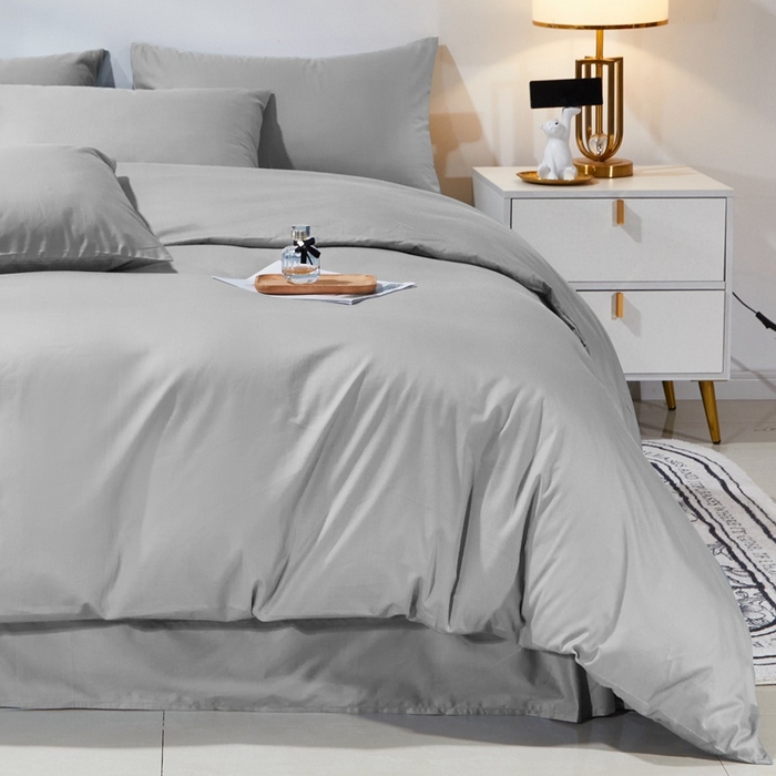 91家纺网 家纺一手货源 找家纺 晶缦家纺 2026新款喷气A类全棉13376纯棉斜纹纯色单被套单品被套被套单件 沐朗-典雅灰