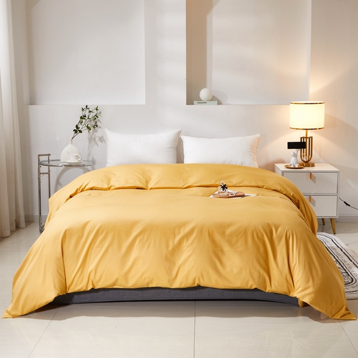 91家纺网 家纺一手货源 找家纺 晶缦家纺 2026新款喷气A类全棉13376纯棉斜纹纯色单被套单品被套被套单件 沐朗-杏黄