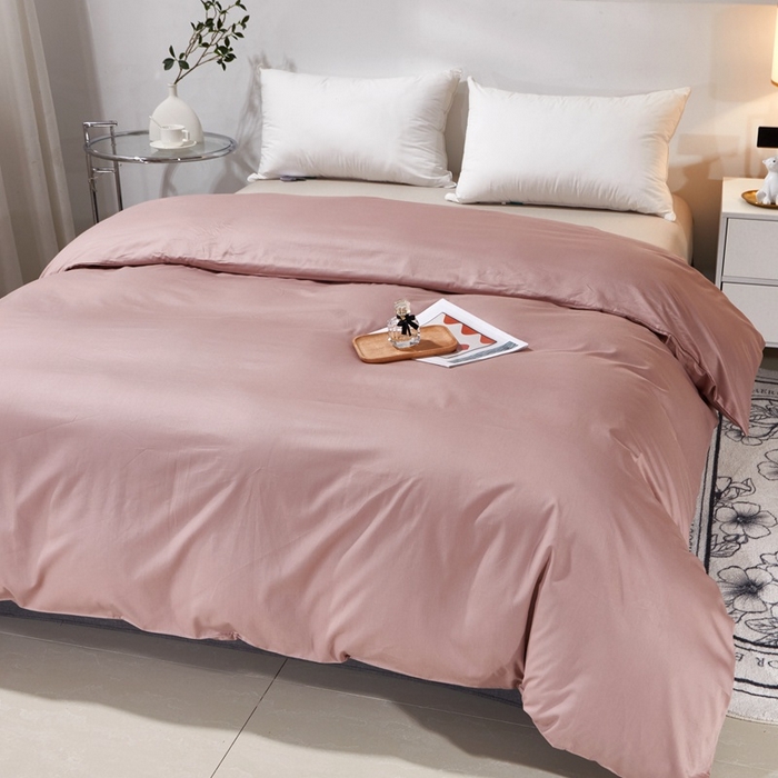 91家纺网 家纺一手货源 找家纺 晶缦家纺 2026新款喷气A类全棉13376纯棉斜纹纯色单被套单品被套被套单件 沐朗-奶咖