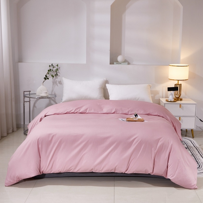 91家纺网 家纺一手货源 找家纺 晶缦家纺 2026新款喷气A类全棉13376纯棉斜纹纯色单被套单品被套被套单件 沐朗-脏脏粉