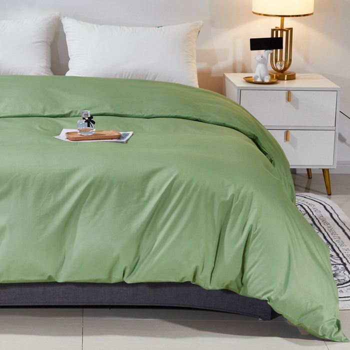 91家纺网 家纺一手货源 找家纺 晶缦家纺 2026新款喷气A类全棉13376纯棉斜纹纯色单被套单品被套被套单件 沐朗-抹茶绿