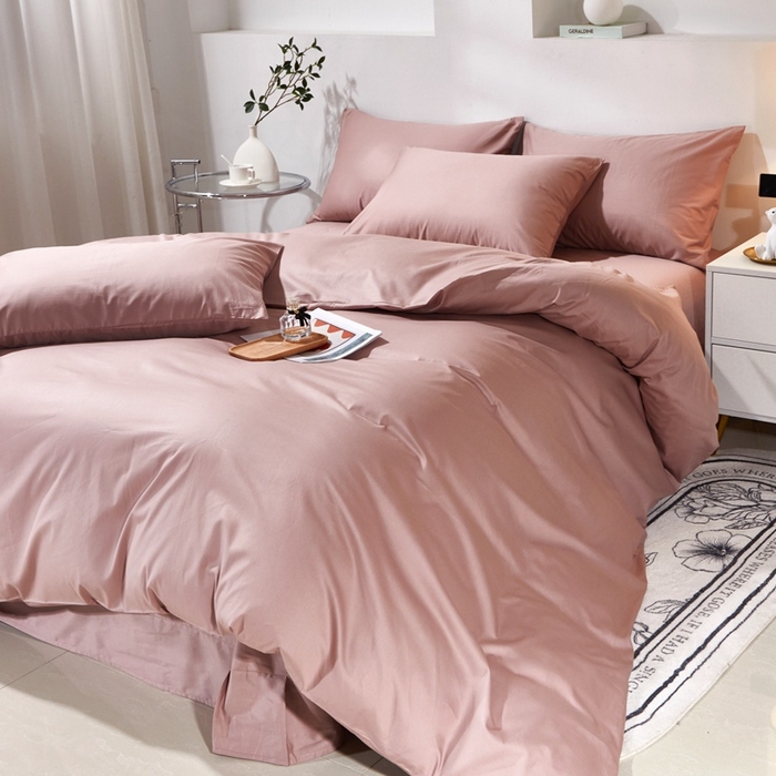 91家纺网 家纺一手货源 找家纺 晶缦家纺 2026新款喷气A类全棉13376纯棉斜纹纯色单被套单品被套被套单件 沐朗-奶咖