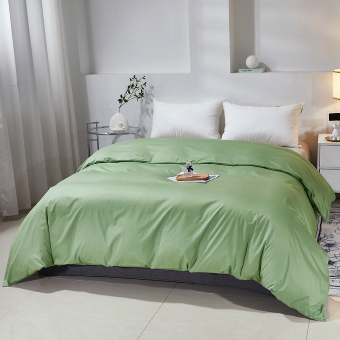 91家纺网 家纺一手货源 找家纺 晶缦家纺 2026新款喷气A类全棉13376纯棉斜纹纯色单被套单品被套被套单件 沐朗-抹茶绿