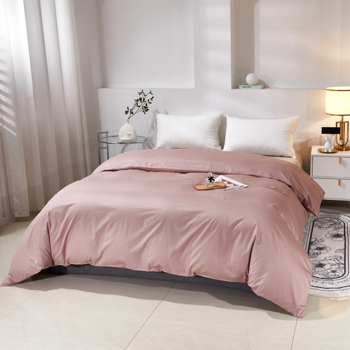 91家纺网 家纺一手货源 找家纺 晶缦家纺 2026新款喷气A类全棉13376纯棉斜纹纯色单被套单品被套被套单件 沐朗-奶咖