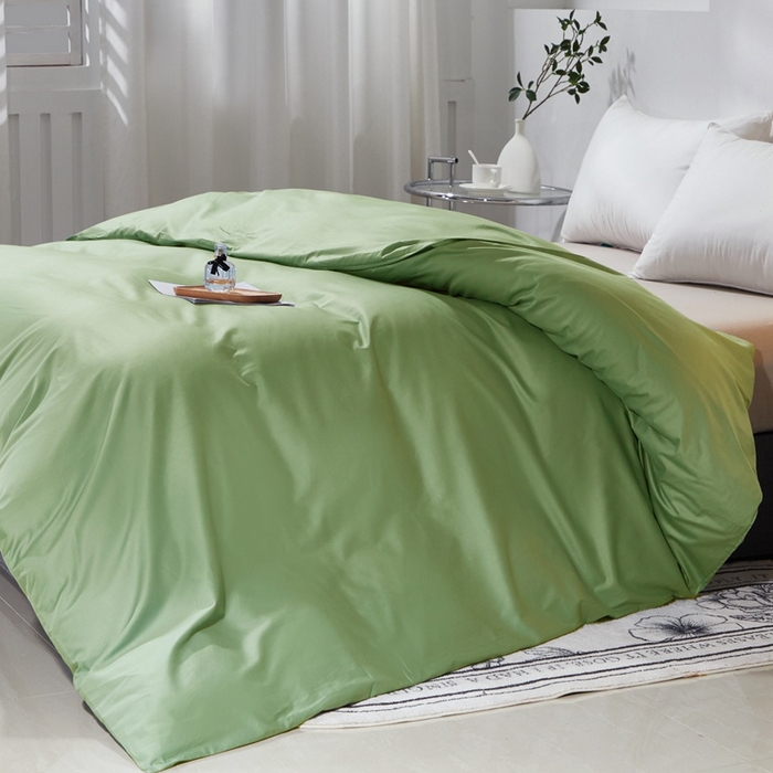 91家纺网 家纺一手货源 找家纺 晶缦家纺 2026新款喷气A类全棉13376纯棉斜纹纯色单被套单品被套被套单件 沐朗-抹茶绿