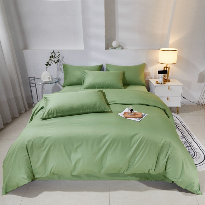 91家纺网 家纺一手货源 找家纺 晶缦家纺 2026新款喷气A类全棉13376纯棉斜纹纯色单被套单品被套被套单件 沐朗-抹茶绿