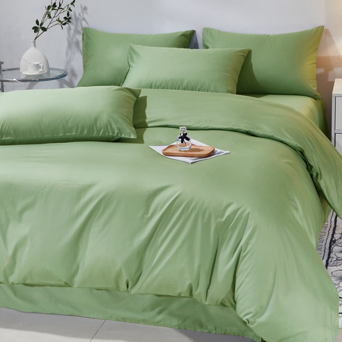 91家纺网 家纺一手货源 找家纺 晶缦家纺 2026新款喷气A类全棉13376纯棉斜纹纯色单被套单品被套被套单件 沐朗-抹茶绿