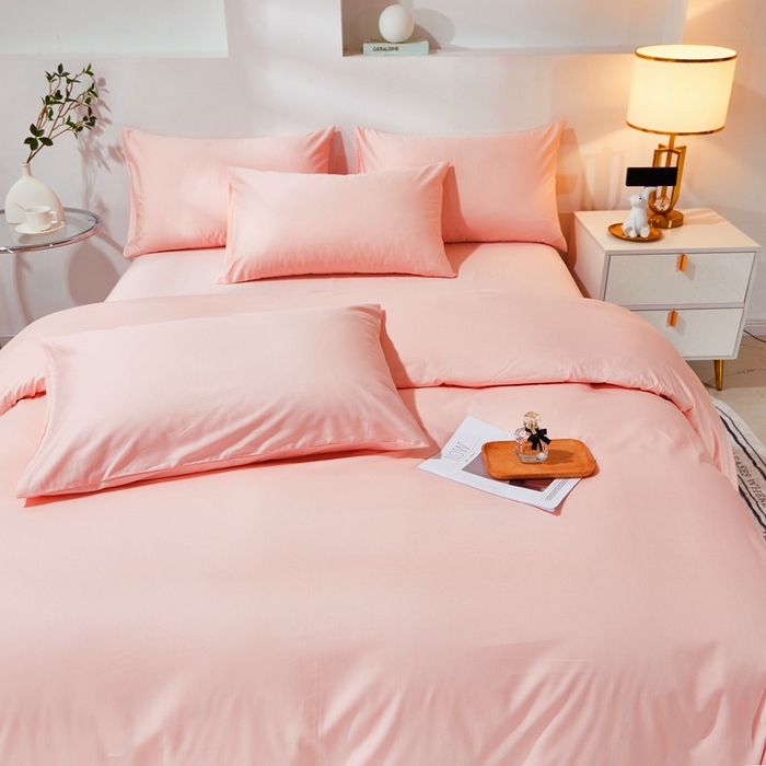 91家纺网 家纺一手货源 找家纺 晶缦家纺 2026新款喷气A类全棉13376纯棉斜纹纯色单被套单品被套被套单件 沐朗-粉玉