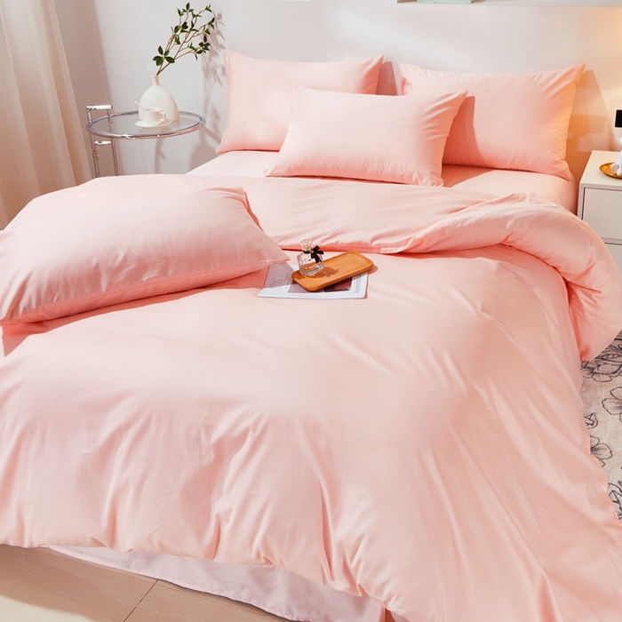 91家纺网 家纺一手货源 找家纺 晶缦家纺 2026新款喷气A类全棉13376纯棉斜纹纯色单被套单品被套被套单件 沐朗-粉玉