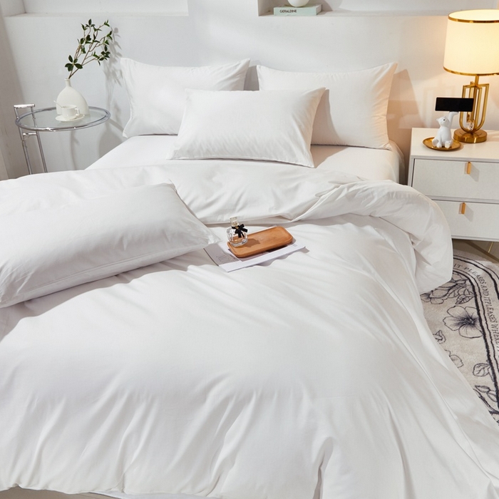 91家纺网 家纺一手货源 找家纺 晶缦家纺 2026新款喷气A类全棉13376纯棉斜纹纯色单被套单品被套被套单件 沐朗-本白