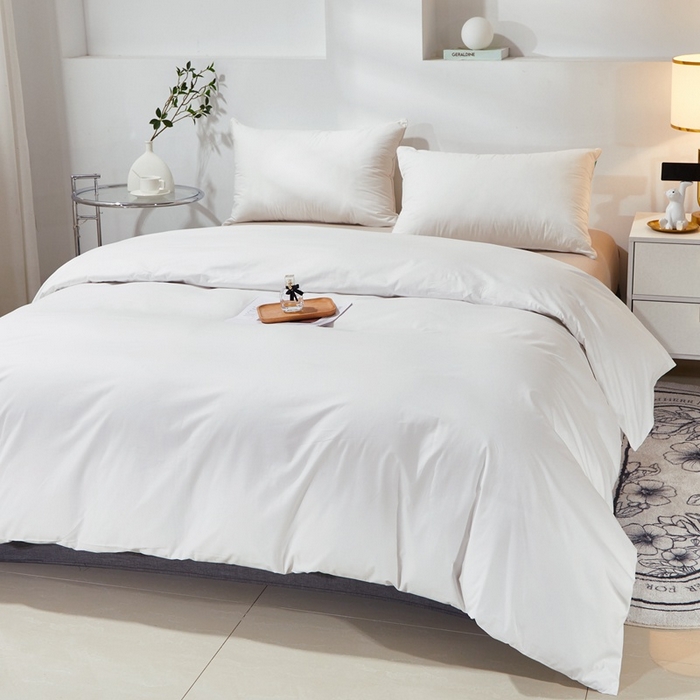 91家纺网 家纺一手货源 找家纺 晶缦家纺 2026新款喷气A类全棉13376纯棉斜纹纯色单被套单品被套被套单件 沐朗-本白