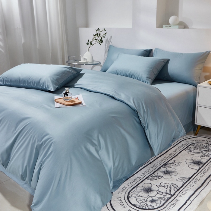 91家纺网 家纺一手货源 找家纺 晶缦家纺 2026新款喷气A类全棉13376纯棉斜纹纯色单被套单品被套被套单件 沐朗-雾霾蓝