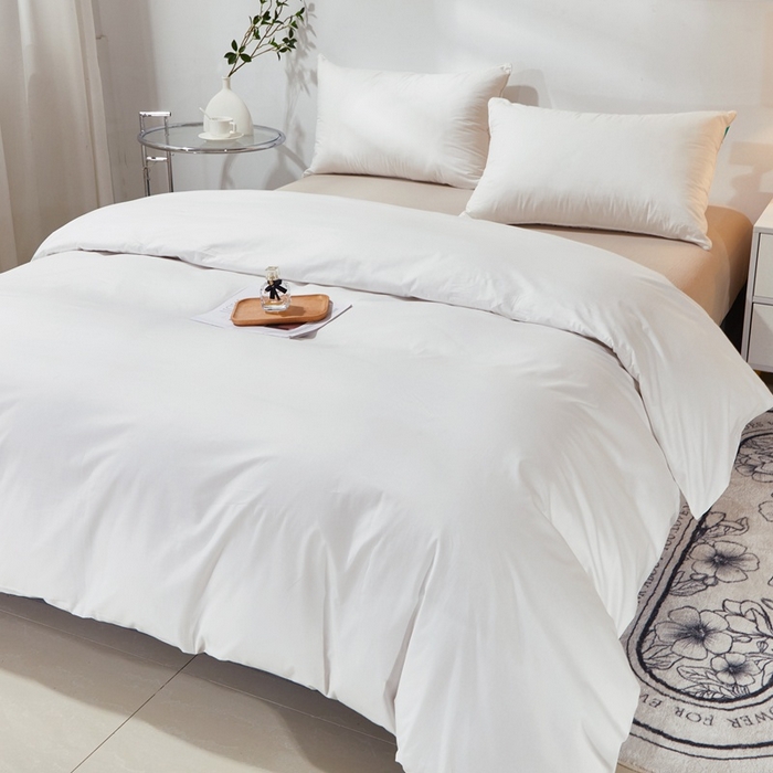 91家纺网 家纺一手货源 找家纺 晶缦家纺 2026新款喷气A类全棉13376纯棉斜纹纯色单被套单品被套被套单件 沐朗-本白