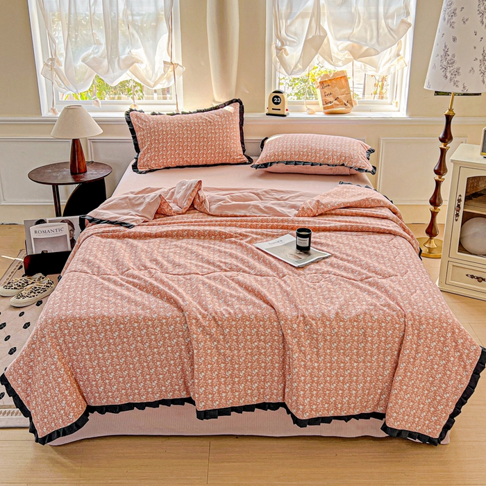 91家纺网 家纺一手货源 找家纺 （总）仟网汇 2026新款木棉皱皱纱赫本风夏被单夏被枕套