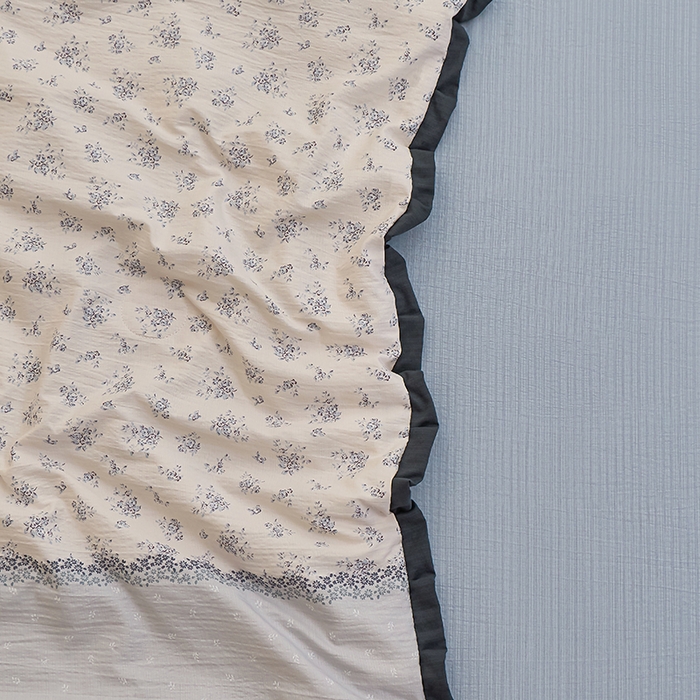 91家纺网 家纺一手货源 找家纺 仟网汇 2026新款木棉皱皱纱赫本风夏被单夏被枕套 兰黛