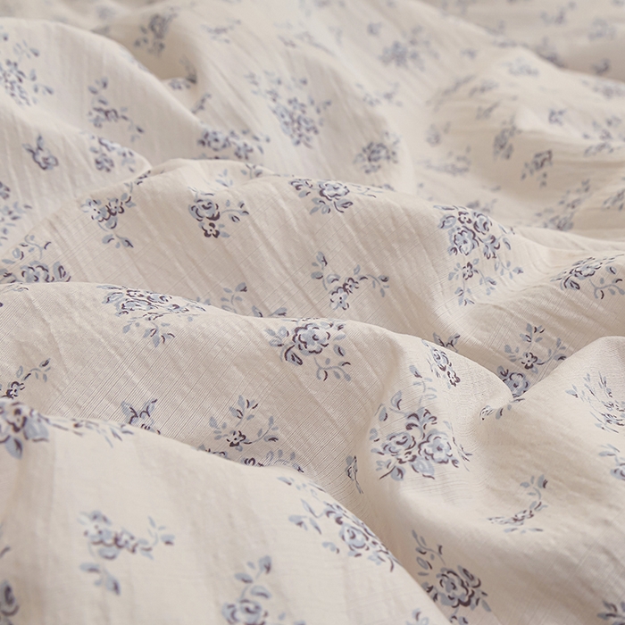 91家纺网 家纺一手货源 找家纺 仟网汇 2026新款木棉皱皱纱赫本风夏被单夏被枕套 兰黛