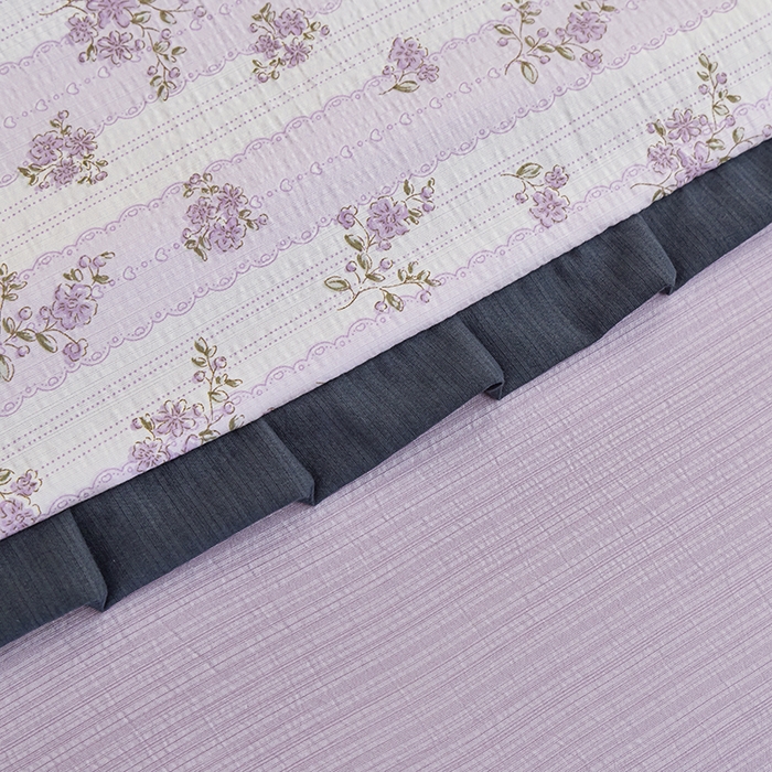 91家纺网 家纺一手货源 找家纺 仟网汇 2026新款木棉皱皱纱赫本风夏被单夏被枕套 半暖时光紫