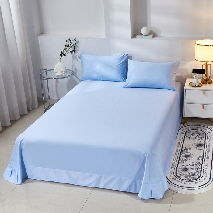 91家纺网 家纺一手货源 找家纺 （总）晶缦家纺 2026新款喷气A类全棉13376纯棉斜纹纯色单床单单品床单床单单件