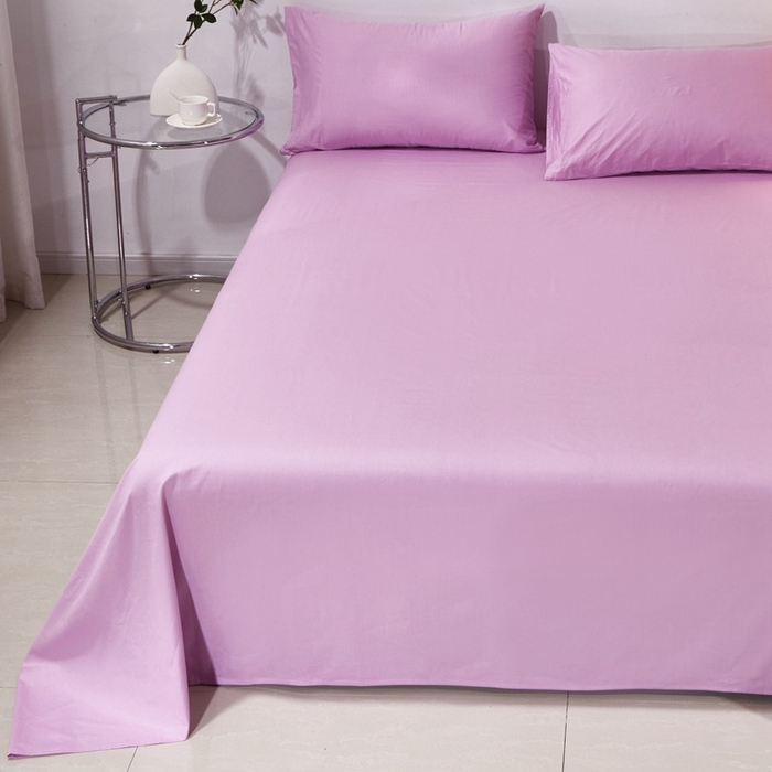 91家纺网 家纺一手货源 找家纺 晶缦家纺 2026新款喷气A类全棉13376纯棉斜纹纯色单床单单品床单床单单件 沐朗-浅紫