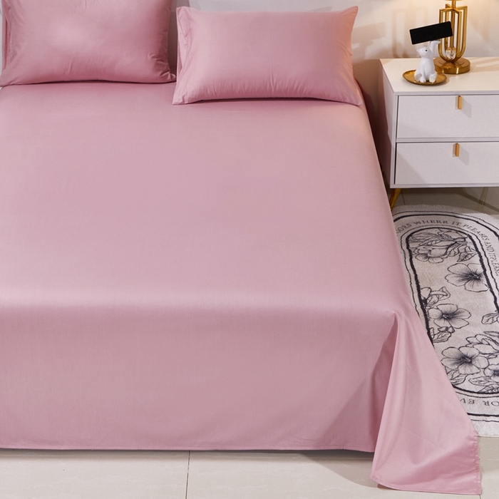 91家纺网 家纺一手货源 找家纺 晶缦家纺 2026新款喷气A类全棉13376纯棉斜纹纯色单床单单品床单床单单件 沐朗-脏脏粉