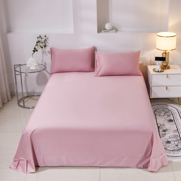 91家纺网 家纺一手货源 找家纺 晶缦家纺 2026新款喷气A类全棉13376纯棉斜纹纯色单床单单品床单床单单件 沐朗-脏脏粉