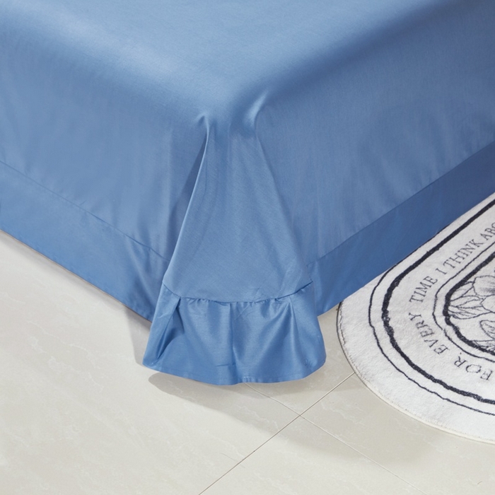 91家纺网 家纺一手货源 找家纺 晶缦家纺 2026新款喷气A类全棉13376纯棉斜纹纯色单床单单品床单床单单件 沐朗-牛仔蓝