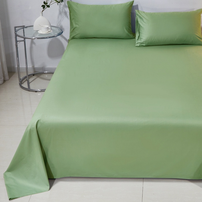 91家纺网 家纺一手货源 找家纺 晶缦家纺 2026新款喷气A类全棉13376纯棉斜纹纯色单床单单品床单床单单件 沐朗-抹茶绿