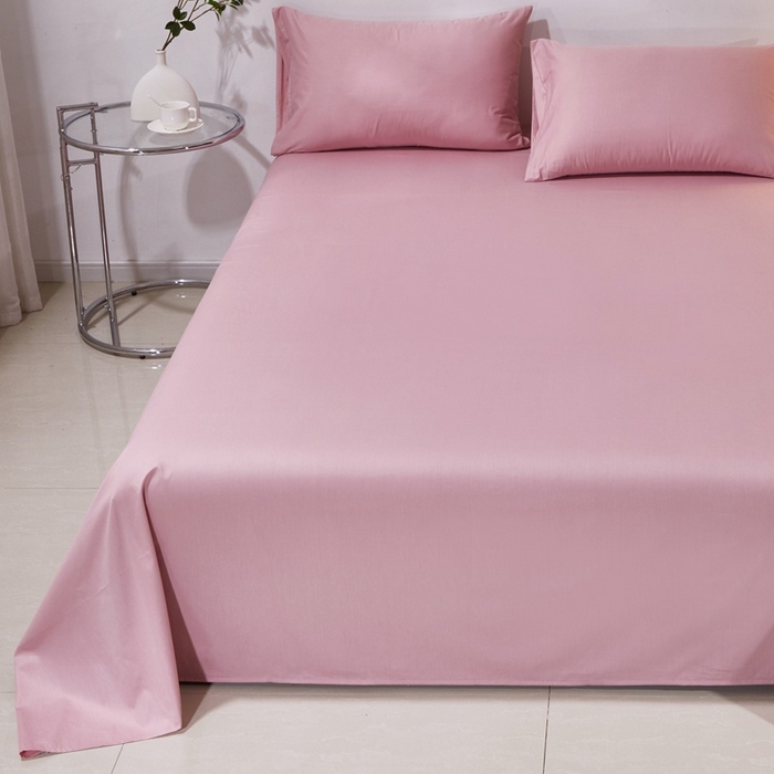 91家纺网 家纺一手货源 找家纺 晶缦家纺 2026新款喷气A类全棉13376纯棉斜纹纯色单床单单品床单床单单件 沐朗-脏脏粉