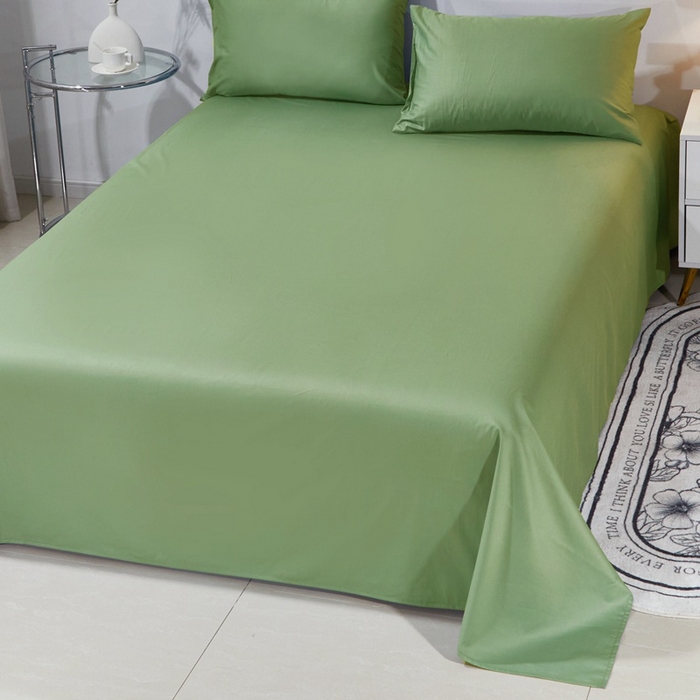 91家纺网 家纺一手货源 找家纺 晶缦家纺 2026新款喷气A类全棉13376纯棉斜纹纯色单床单单品床单床单单件 沐朗-抹茶绿