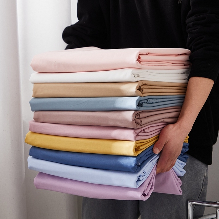 91家纺网 家纺一手货源 找家纺 晶缦家纺 2026新款喷气A类全棉13376纯棉斜纹纯色单床单单品床单床单单件 组合图仅做展示不可下单