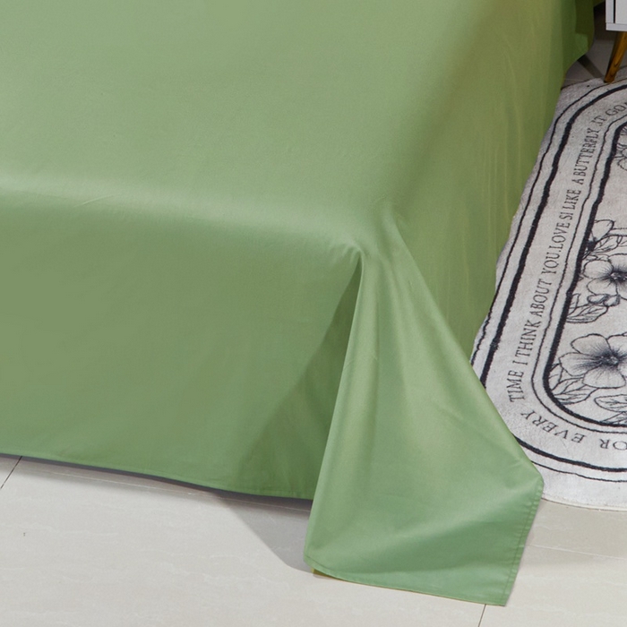 91家纺网 家纺一手货源 找家纺 晶缦家纺 2026新款喷气A类全棉13376纯棉斜纹纯色单床单单品床单床单单件 沐朗-抹茶绿